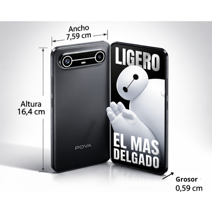 Celular Tecno Pova Slim 5G 256GB 8RAM Negro